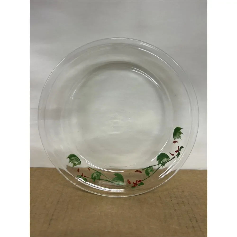 Pyrex 9” Glass Pie Pan Apple Decoration Embellishments GREAT COND